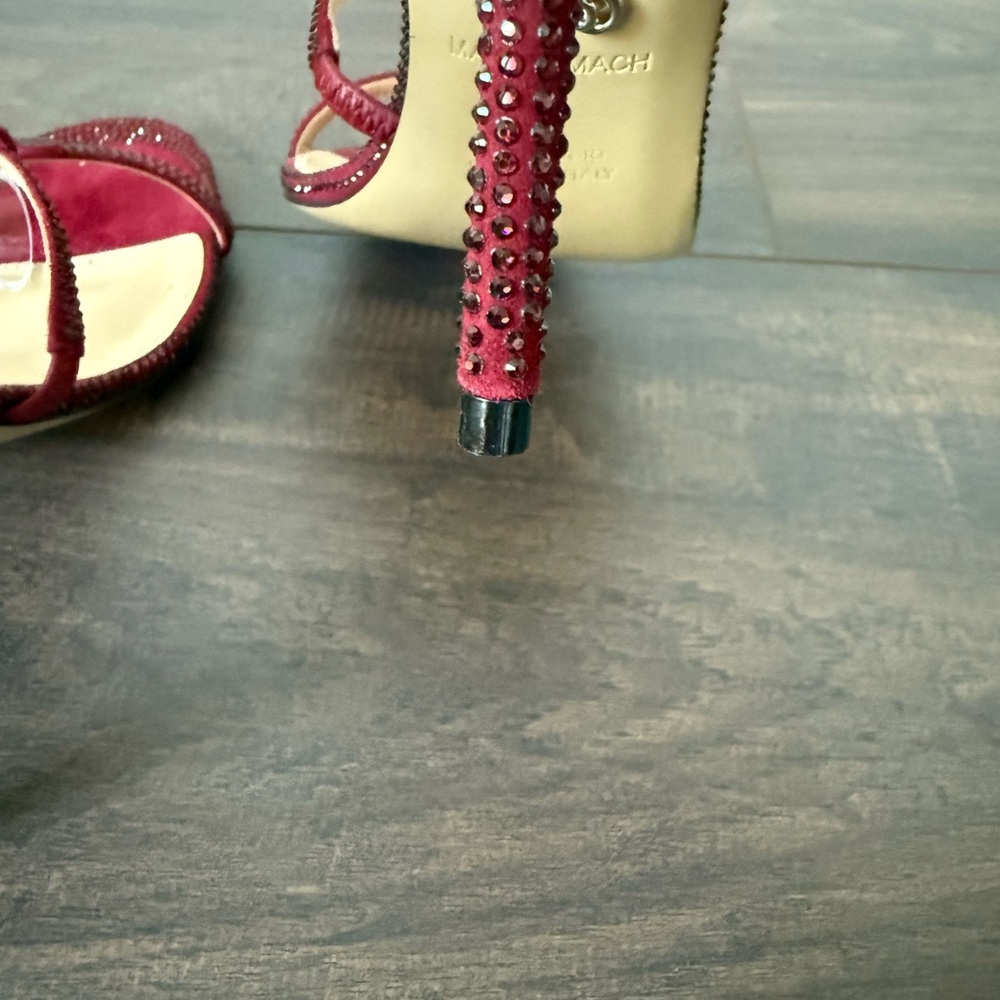 Mach & Mach Petit Coeur 85MM Strass Suede Sandals - Picture 8 of 13